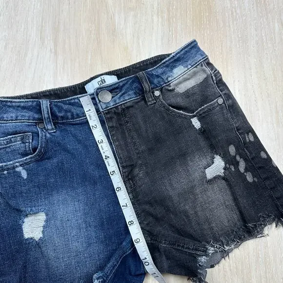 Cabi Park Colorblock Distressed Raw Hem Park Short Shorts Style #5987 Size 2 - Picture 6 of 14